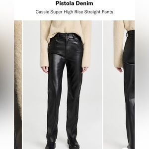 Pistola high rise faux leather pants